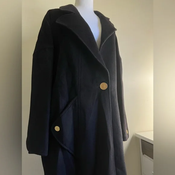 CHANEL Boutique 1988 Black Wool Coat